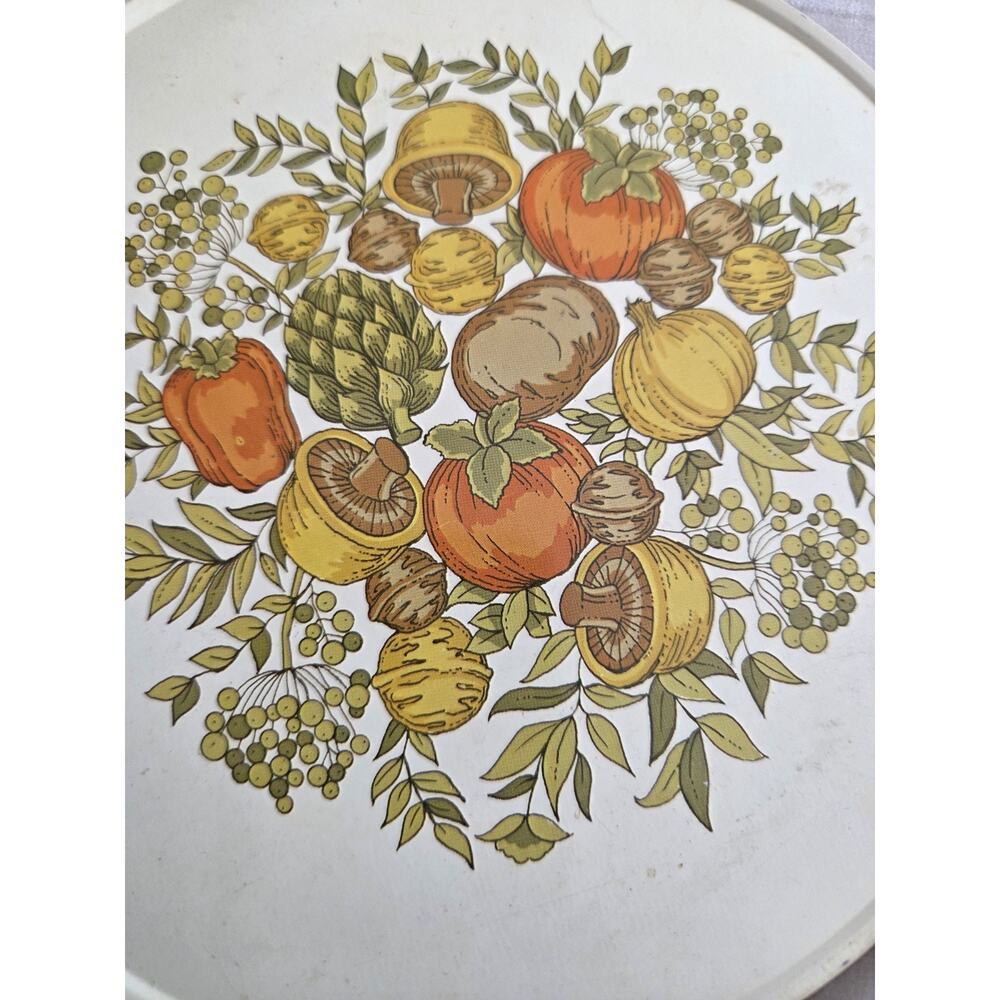 Vintage Mushroom Vegetable Hot Pad Mat Trivet - Picture 2 of 4
